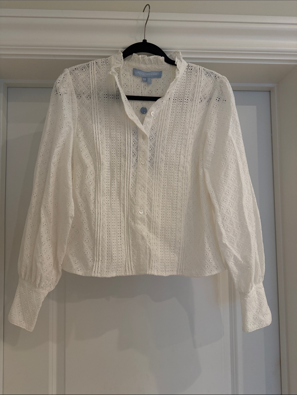 Hill House Home The Lillian White Eyelet Top XS White